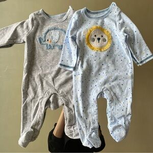 Sterling Baby Boy Lion & Elephant with Stars Sleep and Play Pajamas
